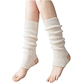 Milumia Women's Ribbed Knit Leg Warmer Y2k 80s Stirrup Boot Long Socks Legwarmers