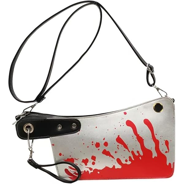 PU Leather Creative Prank Knife Shoulder Bag, Japanese