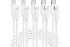 QIRUOZ USB C to Lightning Cable [Apple MFi Certified] 5 Pack 6/6/6/6/6 FT iPhone Charger Type C to Lightning Cable Power Delivery Fast Charging Cord Compatible with iPhone 14/13/12/11/XS/XR/X/8