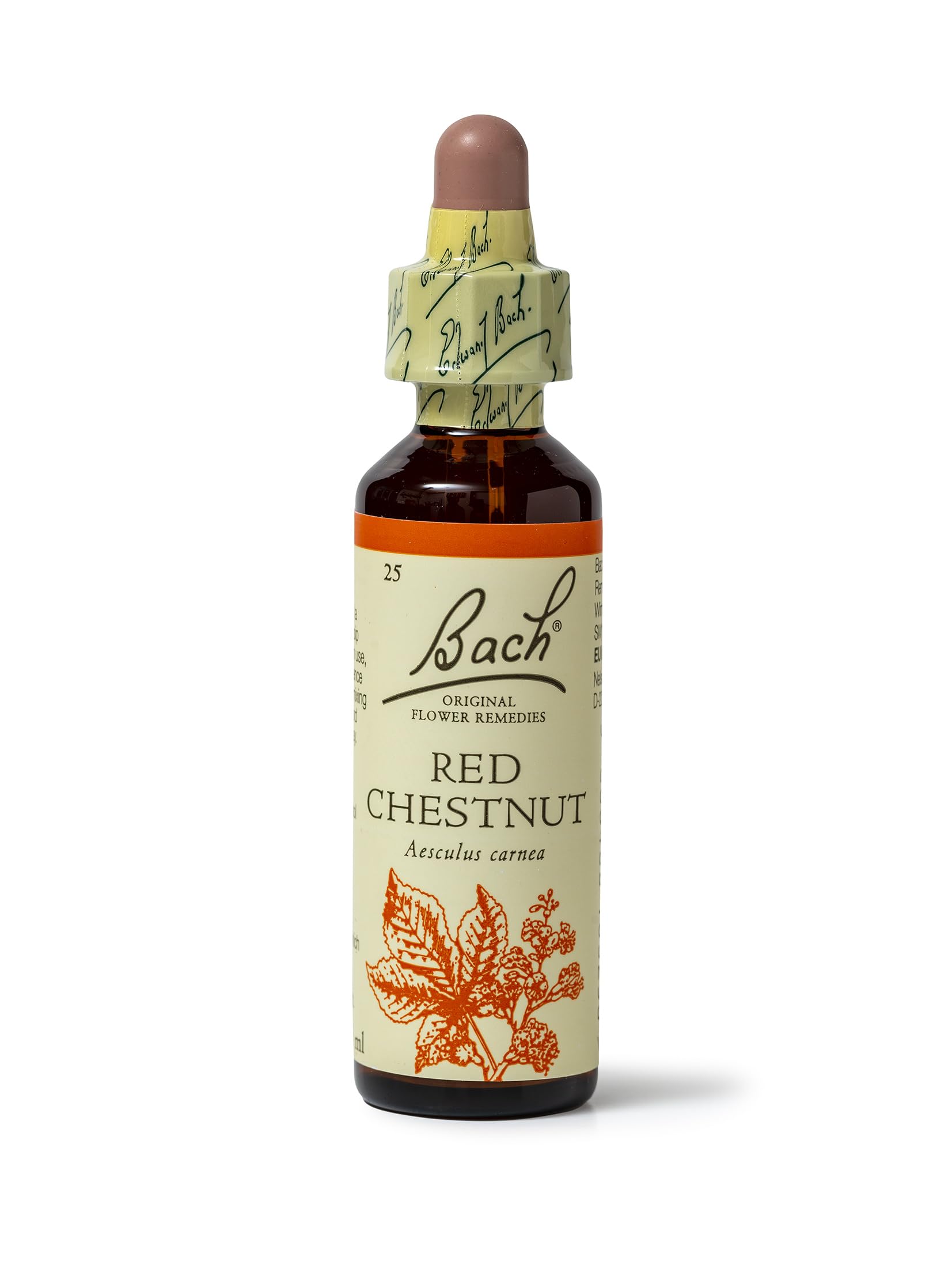 Bach Original Flower Remedies Red Chestnut, Face Your Fears, Peace of Mind, Emotional Wellness, Natural Flower Essence, 20ml