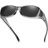 DUCO Polarized Wraparound Fitover Glasses Wear Over Sunglasses for Men Women UV Protection Sun Glasses 8954
