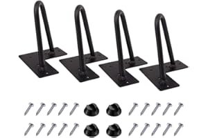 MSOBAIW Hairpin Legs 4 inch Set of 4, DIY Furniture Metal Table Legs Perfect for Cabinet, Wardrobe, TV Cabinets, Drawers, Nightstand, 3/8" Diameter Satin Black Two-Rod Mid Century Modern Style