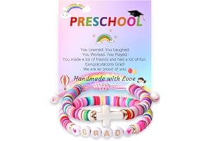 YUZHEJIE Kinder-garten Graduation Gifts 2025 Kindergarten Pre-K Graduation Bracelet for Gir Daughter Granddaughter Niece with Card Present Box
