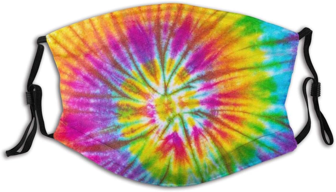 Beautiful Tye Dye Mouth Mask Adjustable Earloop Face Anti Dust with Filter for Men & Women 1 PCS Black