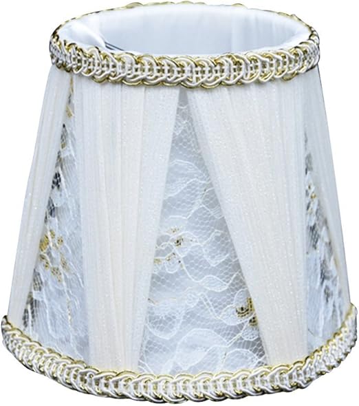 Amazon Co Jp Eastlionホワイトfan Shapedレースシフォン手作りキャンドル用のクリップランプシェードクリスタルシャンデリア ランプ 壁ランプ Diy 工具 ガーデン