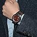 BEWELL W109A Men's Wooden Watch Quartz Analog Movement Date Wristwatch for Men (ZS- Red and Black (no Small dials))