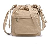 Crossbody Bags for Women Small Canvas Drawstring Bucket Purse Cute Little Boho Bag | Small, Canvas, Drawstring, Cute, Little, Bag