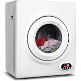 Feelfunn 3.5 Cu. Ft. Portable Clothes Dryer, 1500W Front Load | LCD Touch Panel and Stainless Steel Tub Provide Convenient Tumble Drying for Laundry Rooms, Apartments, and Dorms