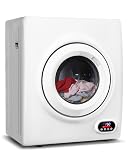 Feelfunn 3.5 Cu.Ft Portable Clothes Dryer - 1500W Clothes Dryer with Stainless Steel Tub, Front Load Tumble, LCD Touch Panel - Compact Drying Unit for Laundry, Apartments, Dorms