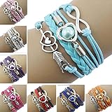 Doinshop New Infinity Chain Cuff Jewelry Antique Leather Charm Bracelet