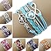 Doinshop New Infinity Chain Cuff Jewelry Antique Leather Charm Bracelet