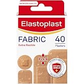 Elastoplast Extra Flexible Fabric Plaster Strips (40 Pieces) - Breathable, Large Plasters