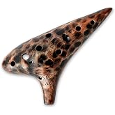 Awef Jingle Stream 12 Hole Ocarina Alto C Ocarina with Delicate Smooth Finishing Masterpiece Collectible (Retro Coffee)