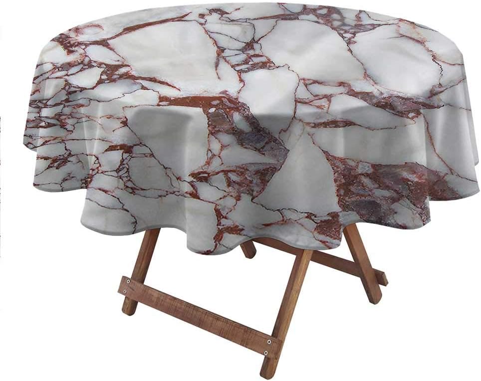 ThinkingPower Marble, Table Cloth Marble Grunge Stone Circular Table Cover in