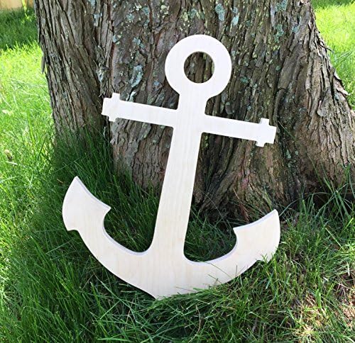 Gocutouts Wooden 12" Anchor Unfinished 1/2 Baltic Birch (12" 1/2 Baltic Birch)