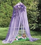 HearthSong Secret Garden Hideaway Canopy Pink Purple Kids Play Tent Child Girl Decor Bower 7'H x 12' Circumference in Purple