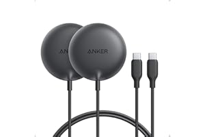Anker Zolo Magnetic Wireless Charger, 2-Pack Qi2 Certified 15W MagSafe-Compatible Wireless Charging Pad, for iPhone 17/16/15/14/13 Series, AirPods, and More (Not for Pixel, Adapter Not Included)