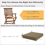Outdoor Chair Cushions Set of 2, 45x45cm, Waterproof Grey view 3