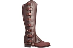 DEGPUM Medieval Pirate Boot Covers Faux Leather Steampunk Shoes Cover,Viking Jedi Warrior Knight Armor Leg Gaiters Cosplay Accessary Renaissance Costume Boot Covers