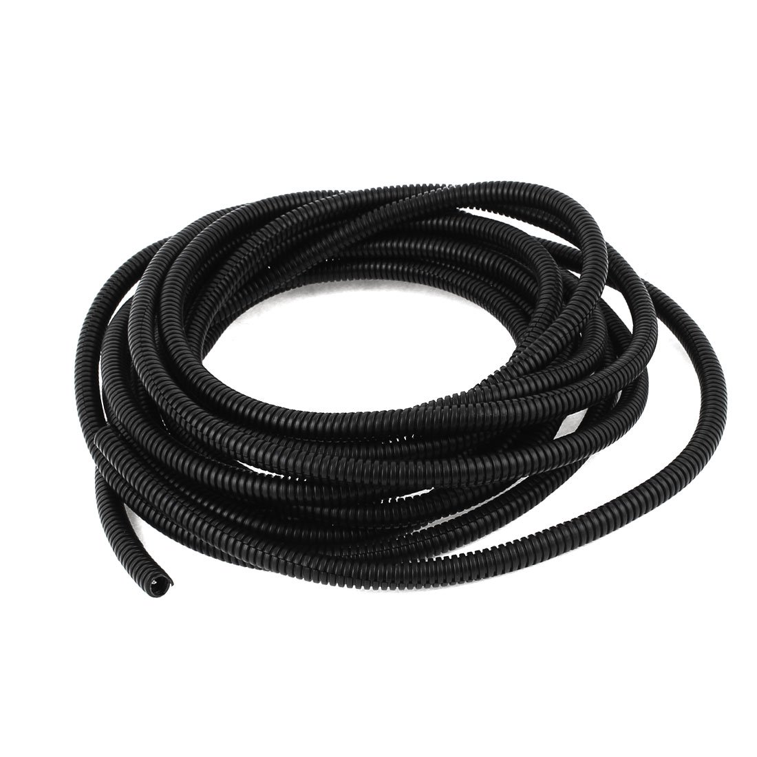 Sourcingmap 7mm Flexible Black PVC Corrugated Tubing Pond Conduit Tube 21.5ft