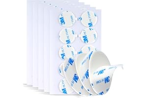 BULINA Round Double Sided Adhesive Dia. 1'' 50 Pcs, Made of 3M 1600T PE Foam Tape, Waterfroof Removable Adhesive for House Office Hanging Poster Picture Photo Logos