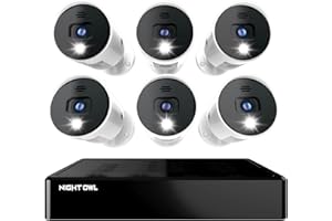 Night Owl Sp, Llc 8 Channel Video Home Security Camera System with (6) Wired 1080p HD Indoor/Outdoor Spotlight Cameras Audio and 1TB Hard Drive (Expandable up to Cameras), BTD21LSA-86-B, White