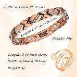 Vicmag Copper Magnetic Bracelet for Women Crystal Design 3500 Gauss Gift Box view 3