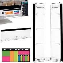 Multifunction Computer Monitor Memo Board Computer Message Board Side Panel Desktop Sticky Note Holder Office Decor Women Transparent Memo Phone Holder For Screen Cabinets Left And Right 4 Pieces