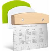 BOORIKA Dough Scraper &amp; Bench Scraper Kitchen &ndash; Stainless Steel Sourdough Tools &ndash; Dough Cutter for Sourdough Bread, Pizza, and Flat Top Griddles &ndash; Chef Approved (Light)