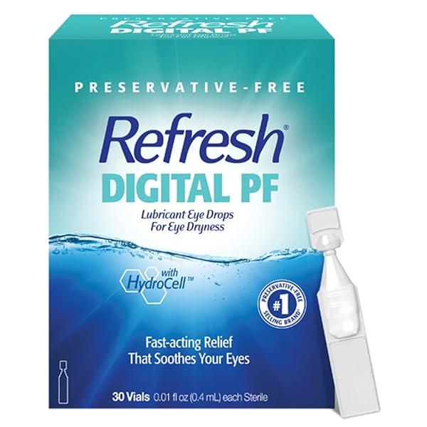 REFRESH DIGITAL PF LUBRICANT EYE DROPS FOR DRY EYES, PRESERVATIVE-FREE, 0.01 FL OZ SINGLE-USE CONTAINERS, 30 COUNT
