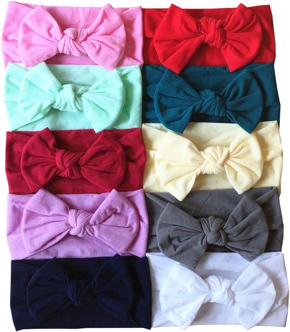 Baby Girl Bows Totim Headbands Soft Nylon Headwraps for Newborn Infant Toddlers