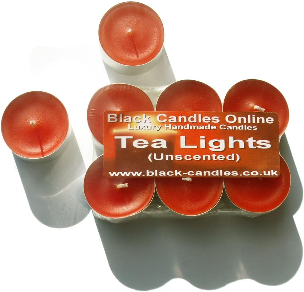 Orange Tea Lights Pack Of 6 Tea Light Candles 6.5 Hour Burn Time