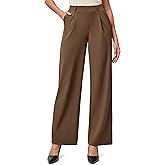 IUGA Womens Dress Pants Wide Leg Pull On Stretchy Work Pants Women High Waisted Business Casual Trousers with Pockets