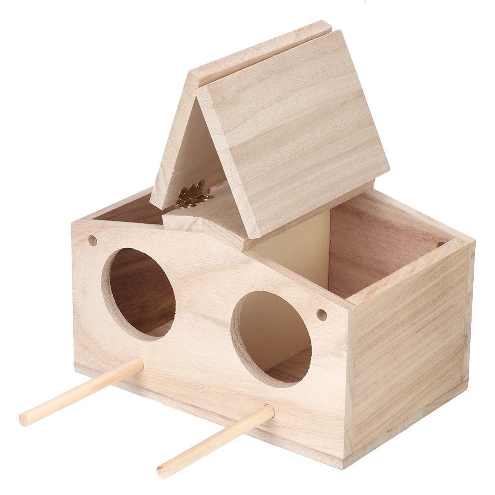 Mumusuki Wooden Bird House Pet Bird Nests House Breeding Box Cage Birdhouse Accessories for Parrots Swallows