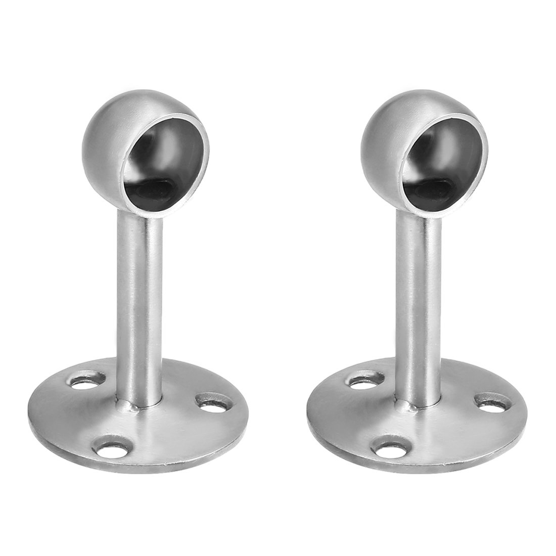 Sourcingmap Wardrobe Pipe Bracket, 16mm Dia, Ceiling Mounted Rail Rod Support Socket 2pcs