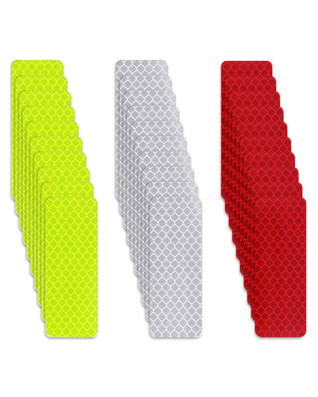 30 Reflective Safety Stickers, Reflective Stickers, Car Reflective Stickers, Warning Stickers, Waterproof for Vehicles, Bicycles, Motorcycles, 3 x 8 cm