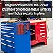 Olsa Tools Magnetic Socket Holder | 3/8-inch Drive | Metric | Blue | Holds 30 Sockets | Professional Quality Tools Organizer