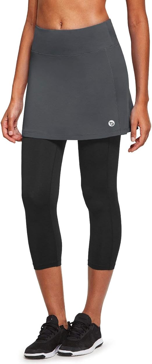 Women's Tennis Skirt 3/4 Length Leggings Capris QuickDry Athletic Skorts with Ball Pocket Yoga