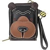 CHALA RFID Cute-C Credit Card Holder Wallet Wristlet - Women Faux Leather Cute-C with Strap