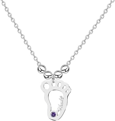 mothers necklace baby feet