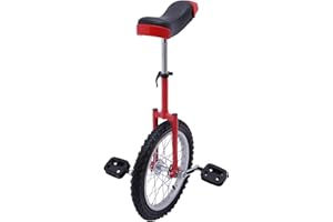 LEYSRIS 16" Outdoor Wheel Unicycle, Height Adjustable Steel Frame Leakproof Tire Wheel Cycling Exercise Bicycle for Office Workers, Students, Cycling Enthusiasts