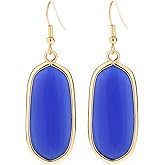 BaubleStar Natural Crystal Healing Stone Drop Dangle Earrings for Women