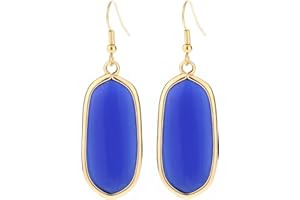 BaubleStar Natural Crystal Healing Stone Drop Dangle Earrings for Women Girls