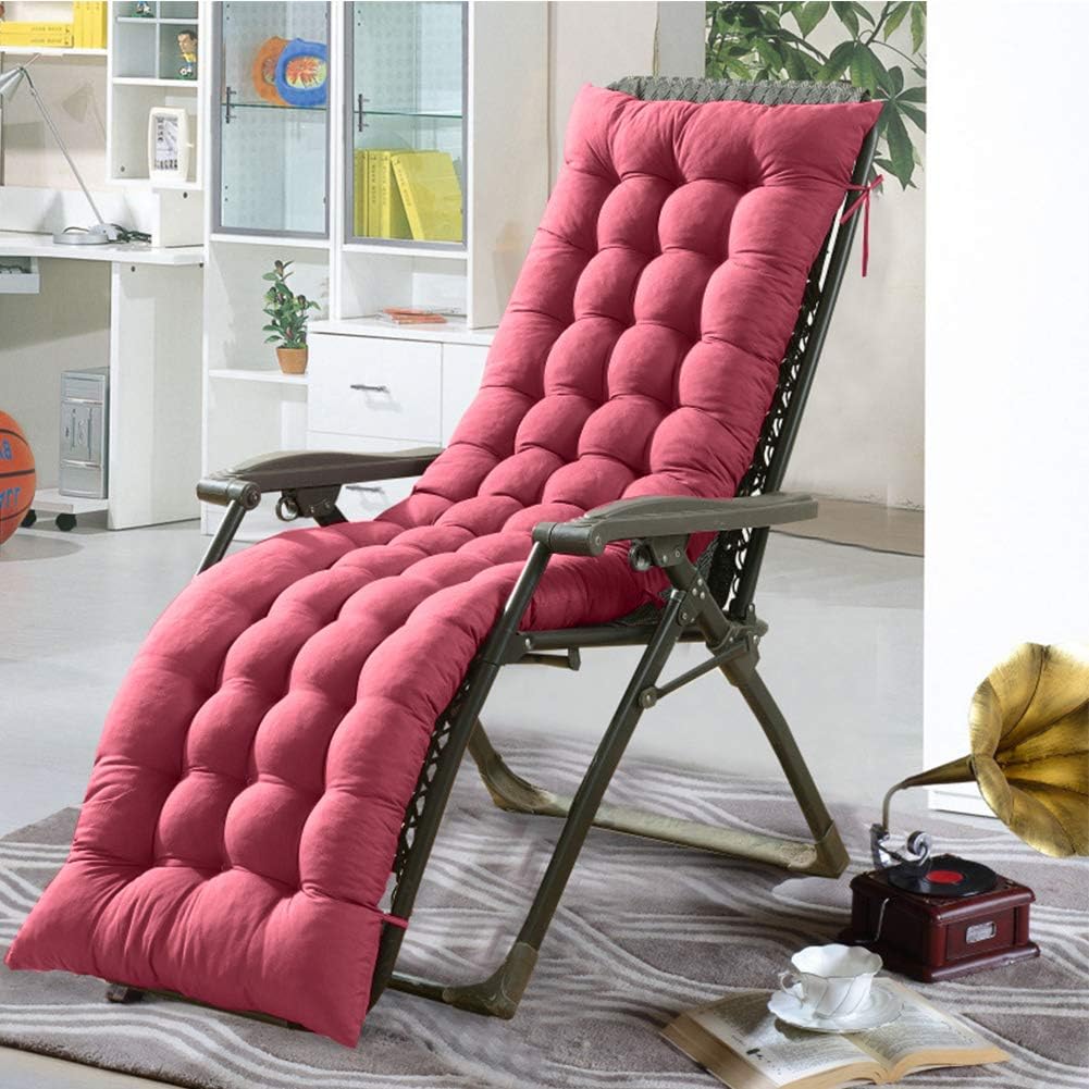 Sun Lounger Cushions - Only Cushions, Garden Furniture Cushions - Portable Garden Patio Thick Padded Bed Recliner Relaxer Chair Seat Cover for Travel/Holiday/Indoor/Outdoor (61.1 * 18.9 * 3.1in, Grey)