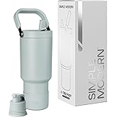 Simple Modern Trek Pivot | 30oz Flip Straw Tumbler with Handle | Water Bottle & Boot | Interchangeable Straw & Chug Lids | Insulated Stainless Steel Jug | Gym Sports Outdoors | Sea Glass Sage