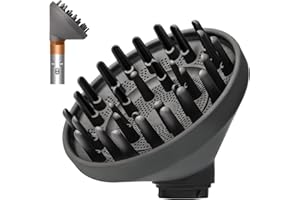 Dotspun Upgraded Large Diffuser Attachment for Dyson Airwrap Styler HS01/HS05/HS08 - Converts to Hair Dryer, Fast Drying Wave & Curly & Thick, Heat Resistant Nylon Fiber Nozzle Attachments (Grey)