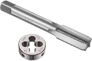 uxcell 2pcs Tap and Die Set, 9/16-18 UNF Thread Tap & Round Die, Tapping Threading Tool Tap & Die Kit for Nut Screw Bolt Thre