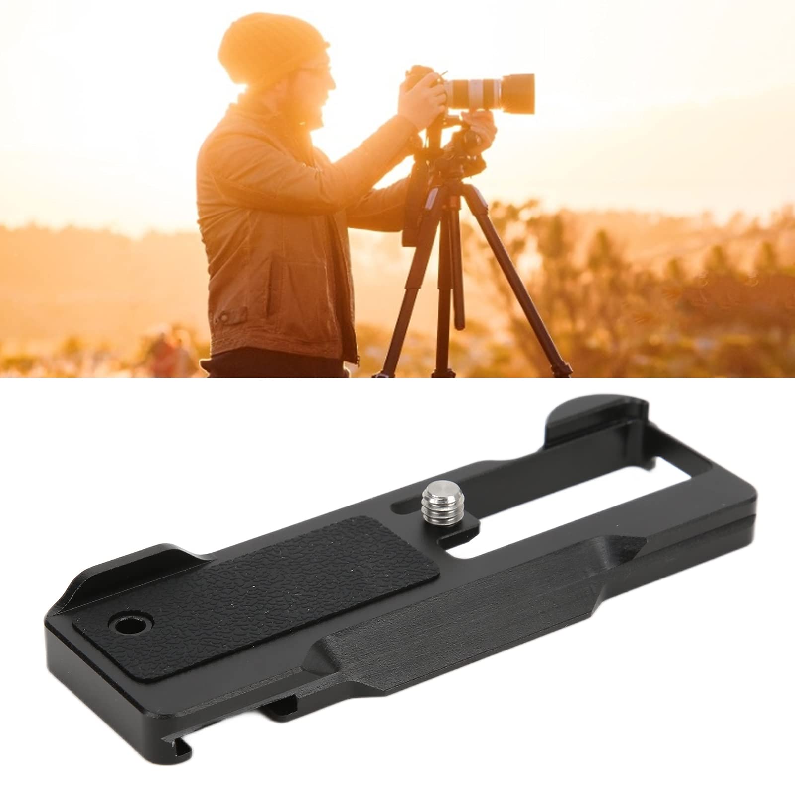 Akozon Metal Expansion Base Board Bracket for ZV1 Camera, Black, 1/4-20 UNC Connector, Camera Bottom Mount