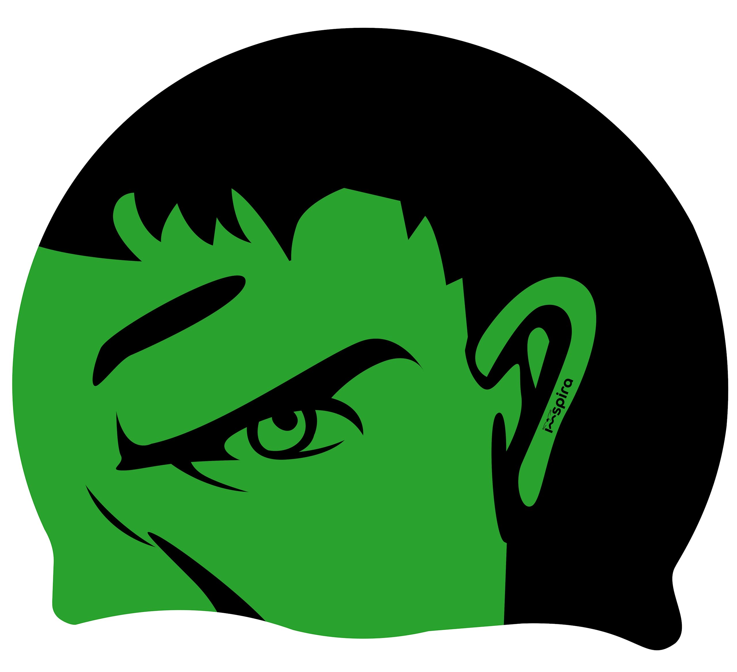 Green Man Silicone Swimming Cap | Swim Cap | Pool Cap | Great comfort and fit | Art and Swimming