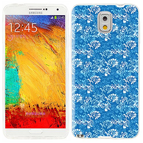 note3 Case, Samsung note 3 Case, Galaxy note3 Case , ChiChiC full Protective unique Case slim durable Soft TPU Cases Cover for Samsung Galaxy Note3 N900A N900V N9000 N9002 N9005 N900P N900T,blue lapis white floral pattern